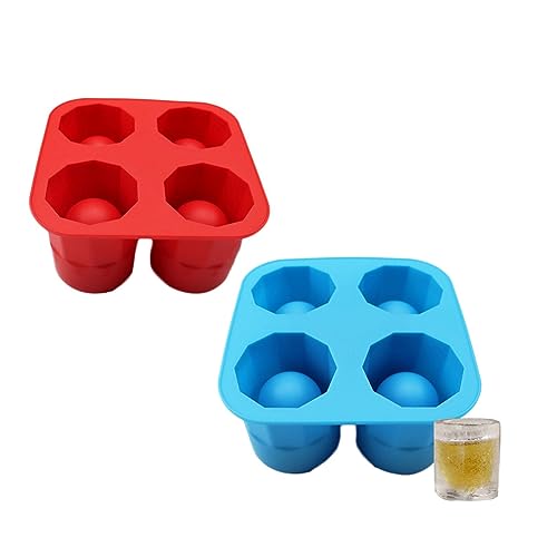 2PCS Ice-shot Glass Mould, Eiswürfelbehälter Shotglas, Schnapsgläser Eisformen, Silikon-Eisglasformen für 8 Eiswürfel Shotgläser, Whisky-Eisbereiter von LUCKKY