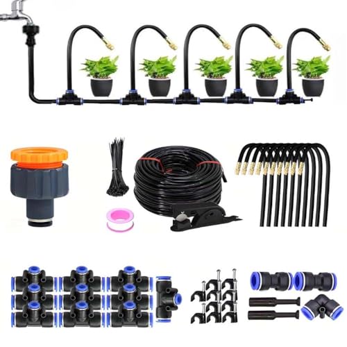 360° Curved Garden Automatic Irrigation System, 360° Gebogen Garten Automatisches Bewässerungssystem, Quick-connect DIY Micro Drip System Bewässerung Kit, Misting System für Garten (20M) von LUCKKY