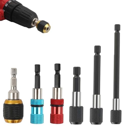 6 Stück Hex Shaft Quick-Change Adapter for Power Drill, Magnete Sechskant Stecknuss, 1/4" Sechskantschaft Bohrer Adapter, Schnellwechsel Konverter Verlängerung Schraubendreher Bohrer Adapter von LUCKKY