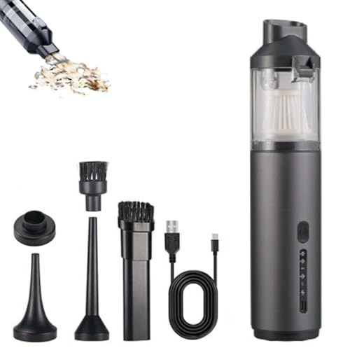AirTrekPro – Compact Vacuum & Blower with Enhanced Dual Power, 2-in-1 Handstaubsauger Akku, Tragbarer Mini Autostaubsauger mit Bürstenlosen Motor, Elektrische Staubgebläse Druckluftspray (Grau) von LUCKKY
