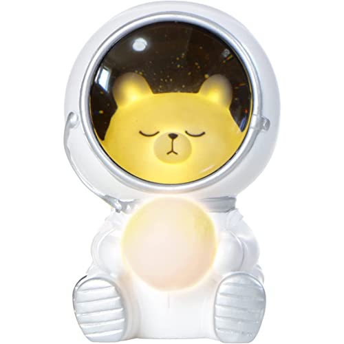 LUCKKY Astronaut LED Night Lights,Sternenhimmel Astronaut Erde Nachtlicht,LED Nachtlicht Dekoration Schlafzimmer Lampe,Astronaut Nachtlicht Spaceman,Tier Atmosphäre Harz Nachtlicht,Tischlampe (Bär) von LUCKKY