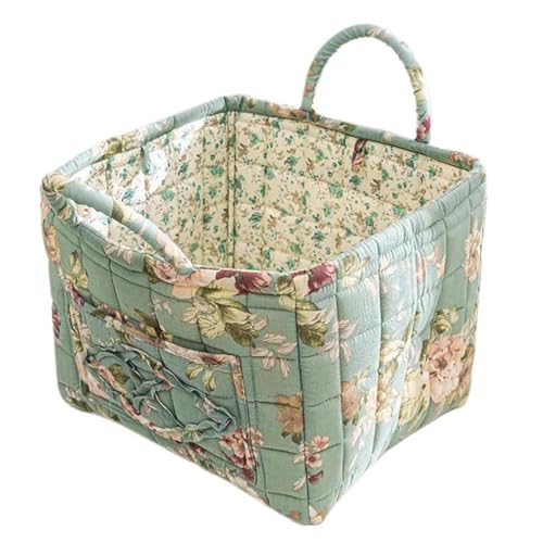 Boho Fabric Storage Basket, Boho-Stoff-Aufbewahrungskorb, Boho Blumen Wäschekörbe, Große Kapazität Stoff Aufbewahrungsbox, Faltbarer Aufbewahrungskorb mit Griff für Kleidung und Kleinkram (B) von LUCKKY