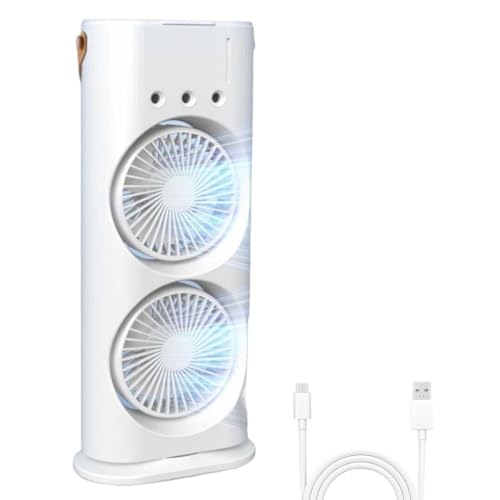 Bullseye Air - Bullseye Air Fan, 4-in-1 Mobile Klimaanlage, Mini Luftkühler Tragbare Klimaanlage, Wiederaufladbarer Nebelventilator mit 180° Doppel-Drehventilator, LED Licht, 3 Gesch & 3 Nebelmodi von LUCKKY