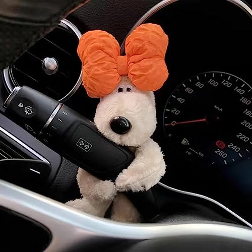 Car Decoration Dog, Car Interior Accessories Pilot Dog Doll Decoration, Auto Hängend Ornament & Süßer Hund Auto Armaturenbrett Dekorationen, Wischer-Blinker-Dekoration Zubehör (Orange) von LUCKKY