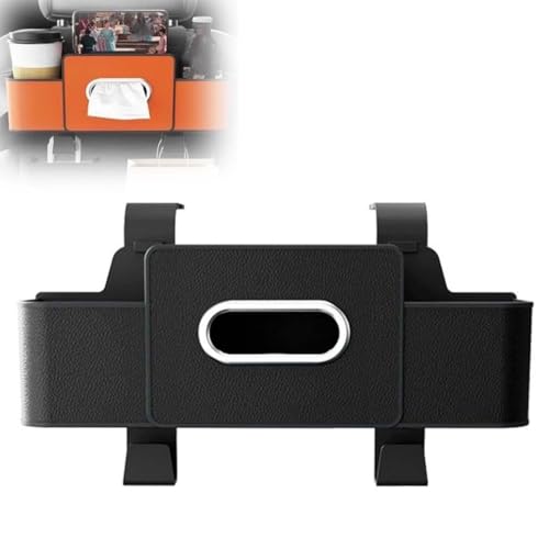 Car Multifunctional Seat Back Waterproof Storage Bag, Auto-Organizer Für Den Rücksitz Mit 2 Becherhaltern, Car Rear Seat Kopfstütze Multifunktions-Organisator mit Becherhalter, Tissue-Box (Schwarz) Car Multifunctional Seat Back Waterproof Storage Bag, Auto-Organizer Für Den Rücksitz Mit 2 Becherhaltern, Car Rear Seat Kopfstütze Multifunktions-Organisator mit Becherhalter, Tissue-Box (Schwarz) von LUCKKY