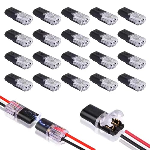 Doppelgewinde-Drückerkupplung Mit Verschlussschnalle, Praktischer schneller Kabelstecker, 2 Polig Kabel Steckverbinder Stecker, Wiederverwendbar, Reduzieren Sie Die Verdrahtungszeit Um 70% (50) von LUCKKY