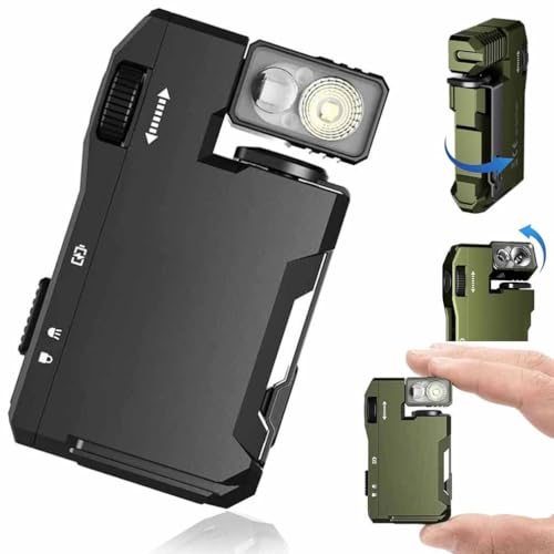G5 EDC Flashlight — 400 Lumens, G5 Wiederaufladbare EDC-Taschenlampe, 400 Lumen Mini-Taschenlampe mit Magnet, 180° Drehbar Superhelle 3 Modi Wasserdichte EDC-Taschenlampe für Camping Outdoor (Schwarz) von LUCKKY