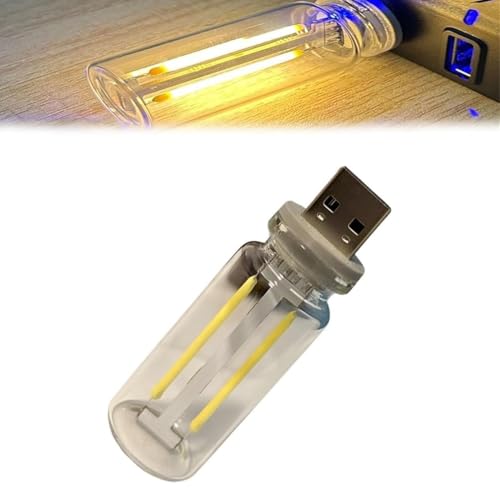 Illuminajdm Retro-Inspired Interior Mood Lamps, USB Touch Night Light, Retro-inspirierte Innenraum-Stimmungslampen, USB Auto Led Innenbeleuchtung, Plug-in USB Automotive Interface Nachtlampen (Warm) von LUCKKY