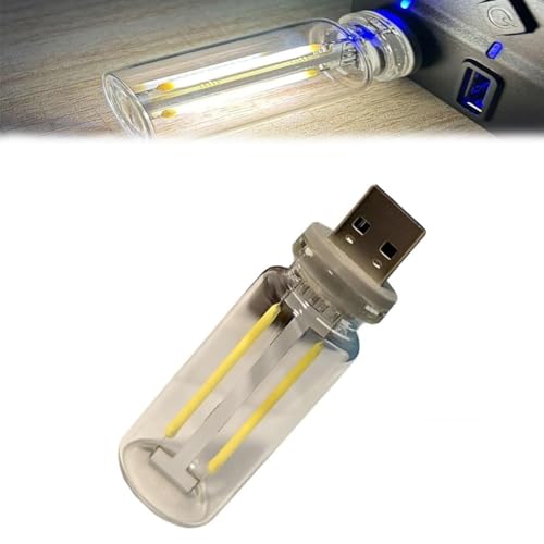 Illuminajdm Retro-Inspired Interior Mood Lamps, USB Touch Night Light, Retro-inspirierte Innenraum-Stimmungslampen, USB Auto Led Innenbeleuchtung, Plug-in USB Automotive Interface Nachtlampen (Weiß) von LUCKKY