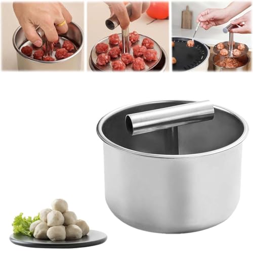 Kitchen Stainless Steel Meatball Mould, Fleischbällchen Former Frikadellenformer, 6/12 Löcher Fleischbällchenmacher Aus Edelstahl Kitchen Meatball Maker, Hackbällchen Former Küchenwerkzeug (12 Löcher) von LUCKKY