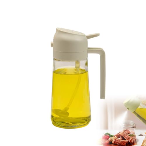 LUCKKY 2-in-1-Multifunktions-Ölflasche, 2-in-1 Glass Oil Sprayer and Dispenser, Ölflaschen-Sprüher, Öl sprühflasche, Ölsprüher für Speiseöl, Olivensprüher und Automatischer Spender (Beige) von LUCKKY