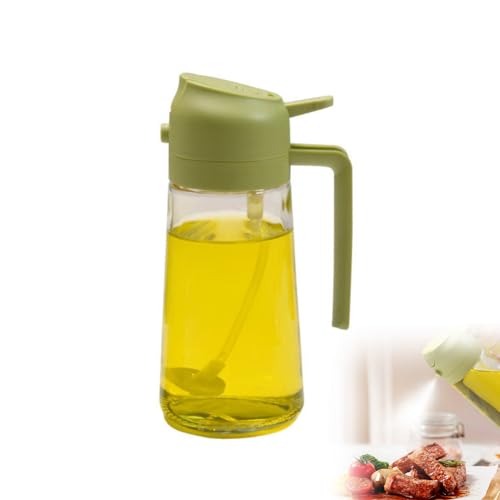 LUCKKY 2-in-1-Multifunktions-Ölflasche, 2-in-1 Glass Oil Sprayer and Dispenser, Ölflaschen-Sprüher, Öl sprühflasche, Ölsprüher für Speiseöl, Olivensprüher und Automatischer Spender (Grün) von LUCKKY