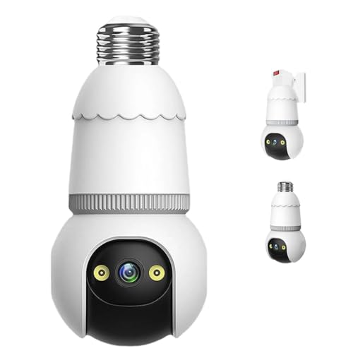 LUCKKY 4MP Light Bulb Security Camera, 4MP Glühbirne Überwachungskamera, 2.4GHz 2K HD Außenkamera mit Beleuchtung, 360° Floodlight Kamera Aussen, Farb-Nachtsicht, E27-Glühbirnenfassung LUCKKY 4MP Light Bulb Security Camera, 4MP Glühbirne Überwachungskamera, 2.4GHz 2K HD Außenkamera mit Beleuchtung, 360° Floodlight Kamera Aussen, Farb-Nachtsicht, E27-Glühbirnenfassung von LUCKKY