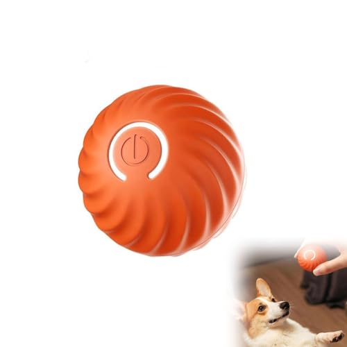 LUCKKY Active Rolling Ball Anti-Anxiety Automatic Moving Ball, Interaktives Hunde Ball Spielzeug, 360° Rollen Elektrisch Ball, Automatisch Ball für Hunde der Sich selbst bewegt (orange) von LUCKKY
