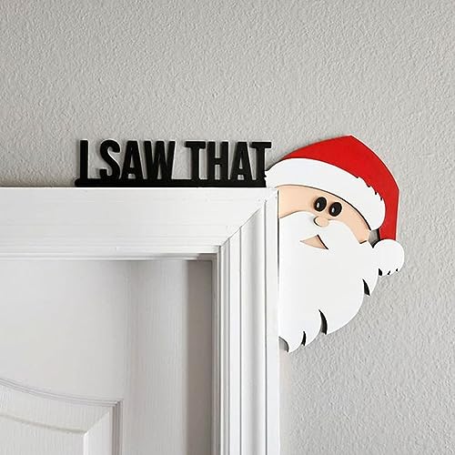 LUCKKY Funny Christmas Home Decor, Lustige Weihnachten Türrahmen Dekorationen, Weihnachtsmann für Türrahmen Deko, Türrahmen-Deko aus Holz von LUCKKY