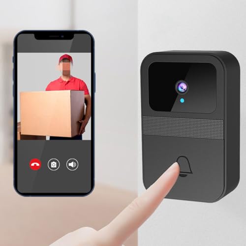 LUCKKY Smart Video Doorbell, Intelligente Video-Türklingel, Video-Türklingel mit Kamera, HD Video Türklingel mit Gong, Kabellose Klingel batteriebetriebene, Zwei-Wege-Audio, Nachtsicht von LUCKKY