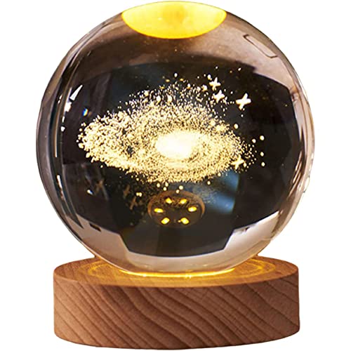 Leuchtendes Kristallkugel-Nachtlicht - 3D Planeten Dekorlampe Mit USB, Atmosphäre Lampe, Ornament Mit Sockel (B) von LUCKKY