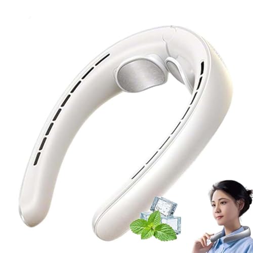 Libiyi Ribili Cooling Ace, Rtako Tragbarer Nackenventilator, 4000mah Akku Hals Ventilator Wiederaufladbarer, 3 Geschwindigkeiten Faltbarer USB Ventilator Leise Mini Ventilator für Reise Außen (Weiß) von LUCKKY