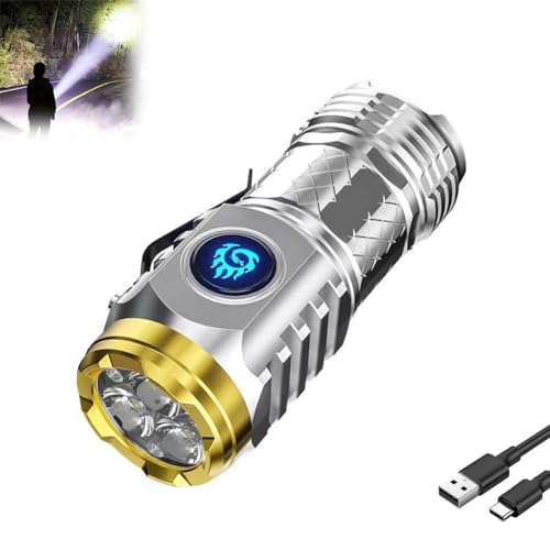 Mini-Taschenlampe mit dreiäugigem Monster, Three-Eyed Monster Mini Flash Super Power Flashlight, Mini LED Taschenlampe, Taschenlampe LED Aufladbar, Wasserdicht Taktische Handlampe mit 5 Modi (Silber) Mini-Taschenlampe mit dreiäugigem Monster, Three-Eyed Monster Mini Flash Super Power Flashlight, Mini LED Taschenlampe, Taschenlampe LED Aufladbar, Wasserdicht Taktische Handlampe mit 5 Modi (Silber) von LUCKKY