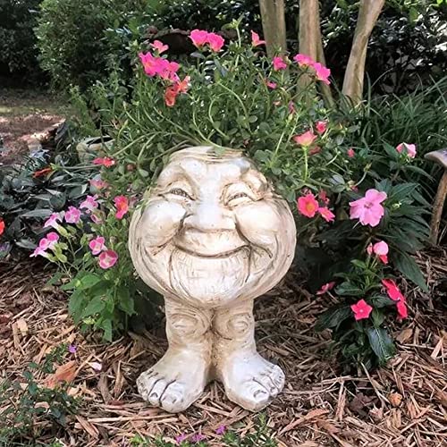 Mugglys Gesicht Statue Pflanzer,Lustiger Ausdruck Blumentopf,Gesicht Blume Topf Kopf Pflanzer,Pflanztopf Büste,Gesicht Kunst Skulptur Blumentopf Harz,Gesicht Pflanzer Blumentopf Figur Garten Dekor (A) von LUCKKY