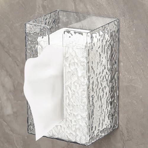 Multifunctional Glacier Pattern Tissue Box, Multifunktionale Tissue-Box mit Gletschermuster, Taschentuchbox Wand, Selbstklebender Kosmetiktücher Halter Wand, Ohne Bohren Transparent Handtuchspender von LUCKKY