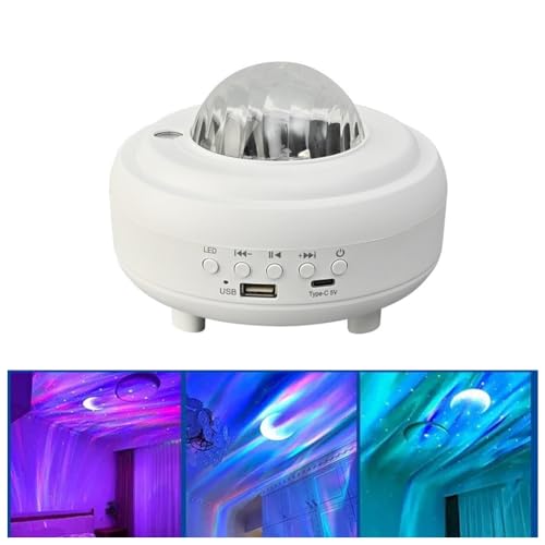 Nordlicht-Aurora-Projektor, Northern Lights Aurora Projector, LED Sternenhimmel Projektor, Led Sternenlicht Lampe Sternenprojektor Nachtlicht mit Bluetooth Lautsprecher von LUCKKY