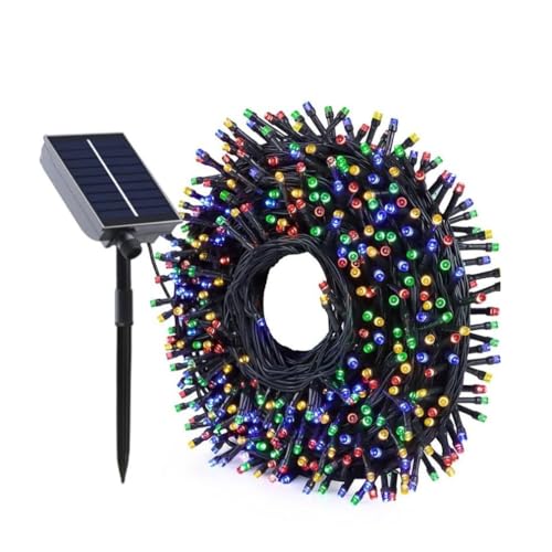 Outdoor Solar String Lights, Solar Lichterkette für draußen, 12M 100 LED Solar Weihnachtsbeleuchtung Außen Wasserdicht, 8 Modi Kupferdraht Solarlichterkette für Balkon Garten Baum Hof Party (Farbe) Outdoor Solar String Lights, Solar Lichterkette für draußen, 12M 100 LED Solar Weihnachtsbeleuchtung Außen Wasserdicht, 8 Modi Kupferdraht Solarlichterkette für Balkon Garten Baum Hof Party (Farbe) von LUCKKY