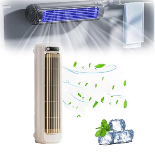 Outfany Cooling Ace, Libiyi Cooling Ace, Relaxix Cooling Ace Klimagerät, Shirem Cooling Ace, Tragbares Klimagerät Kühlventilator Leise mit 3 Geschwindigkeiten, Tragbare Desktop-Turmlüfter (Beige) von LUCKKY