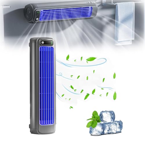 Outfany Cooling Ace, Libiyi Cooling Ace, Relaxix Cooling Ace Klimagerät, Shirem Cooling Ace, Tragbares Klimagerät Kühlventilator Leise mit 3 Geschwindigkeiten, Tragbare Desktop-Turmlüfter (Grau) von LUCKKY