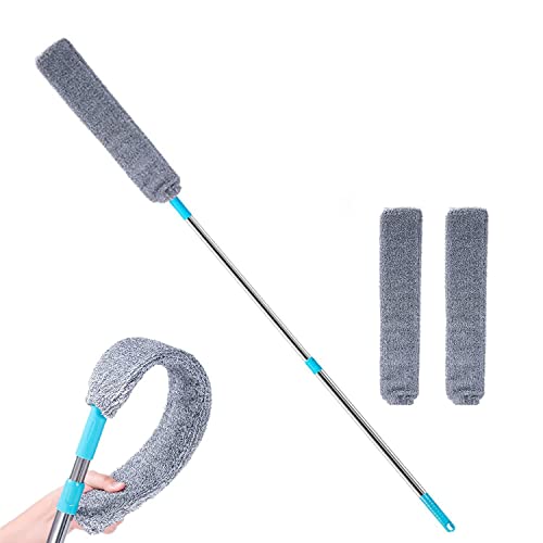 Retractable Gap Dust Cleaner,Microfiber Hand Duster,Dehnbarer Staubwedel Duster mit Edelstahl Teleskop Stange,Staubwedel Mikrofaser Eckbesen Staubwischer,Ausziehbare Staub-Reinigungsbürste von LUCKKY