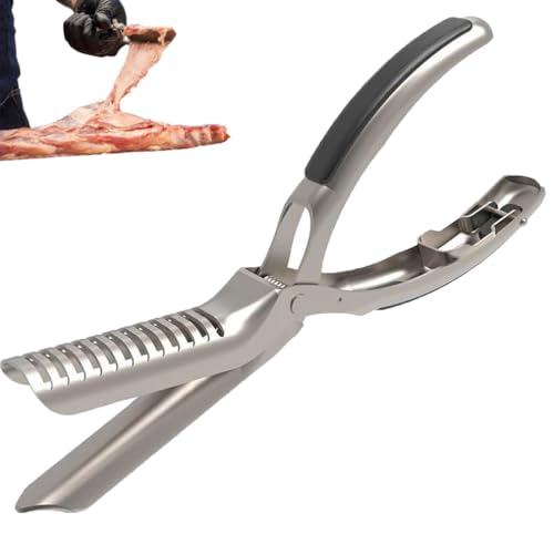 Rib Prep Pro Stainless Steel Rib Membrane Remover Tool, Rippenmembran-Entferner-Werkzeugset aus Edelstahl, BBQ-Rippchen-Enthäuter, Ergonomisches Design für mühelose BBQ-Rippchen-Zubereitung von LUCKKY