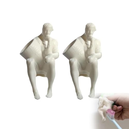 Thinker Toothpaste Squeezer, Pooping Thinker Butt Zahnpasta-Topper, Neuheit Zahnpasta-Topper und -quetscher, kreativer Zahnpastaspender, lustiges Badezimmerzubehör (2 Stück) von LUCKKY