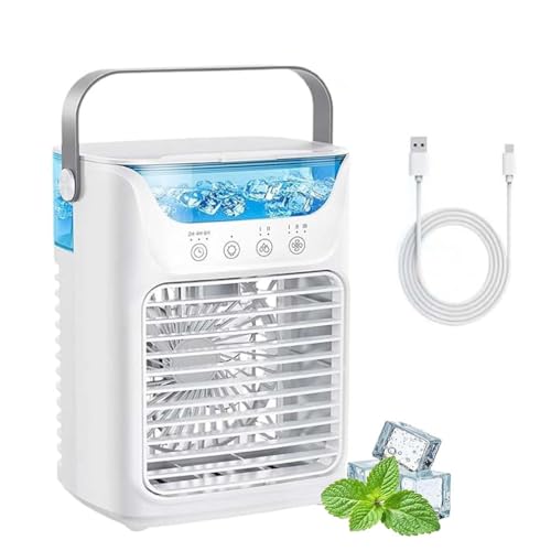 TundraFreeze Portable Ac Unit, TundraFreeze Tragbare Klimaanlage, 4-in-1 Mini-Luftkühler mit 3 Geschwindigkeiten, 2 Sprühfunktionen, 7 LED-Licht, 700 ml Wassertank, 2-6H Timer für Zimmer/Büro TundraFreeze Portable Ac Unit, TundraFreeze Tragbare Klimaanlage, 4-in-1 Mini-Luftkühler mit 3 Geschwindigkeiten, 2 Sprühfunktionen, 7 LED-Licht, 700 ml Wassertank, 2-6H Timer für Zimmer/Büro von LUCKKY