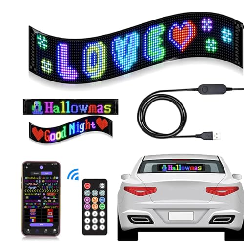 Ultra-Thin Flexible Bluetooth LED Screen, Auto-LED-Schild, Flexible USB RGB LED Anzeige Board, Leuchtreklame Personalisiert, Bluetooth Smart App RGB LED Laufschrift Programmierbar Sign von LUCKKY
