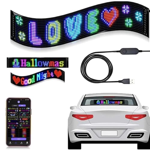 Ultra-Thin Flexible Bluetooth LED Screen, Auto-LED-Schild, Flexible USB RGB LED Anzeige Board, Leuchtreklame Personalisiert, Bluetooth Smart App RGB LED Laufschrift Programmierbar Sign von LUCKKY