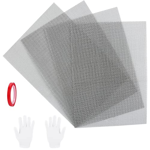 4 Stück Drahtgitter Feinmaschig 20 Mesh, 304 Edelstahl Drahtgeflecht, Drahtgewebe Edelstahlgewebe, Wire Mesh Sheet, Edelstahl Gitter für Mäusegitter, Wühlmausgitter, Lüftungsgitter von LUCKNIGHT