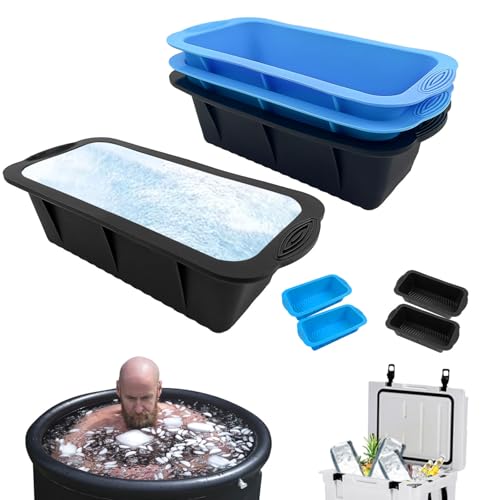 Eiswürfel für Eisbaden, Extra Große Eisblock-Form, 4 Stück Eiswürfelform Silikon, Wiederverwendbare Eiswürfel, Langsames Schmelzen für Gefriertruhen, Eisbäder, Kaltwasserbäder und Kühlräume von LUCKNIGHT