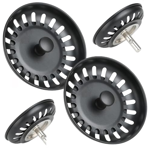 LUCKNIGHT 2 Siebkörbchen Abflussstopfen Edelstahl, Küchenspüle Sieb, Spülbecken Siebkörbchenr, Küchenabflusssieb Siebkorbventil für Waschbecken Stopperbetrieb Abflusssieb - 78mm Durchmesser von LUCKNIGHT