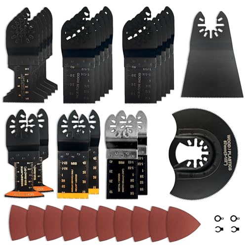 LUCKNIGHT 37 Stück Multitool Sägeblätter Universal, Mehrfachwerkzeug Zubehör Set, Multifunktionswerkzeug Zubehör, Oszillierendes Sägeblatt Für Holz Weichmetall Kunststoff LUCKNIGHT 37 Stück Multitool Sägeblätter Universal, Mehrfachwerkzeug Zubehör Set, Multifunktionswerkzeug Zubehör, Oszillierendes Sägeblatt Für Holz Weichmetall Kunststoff von LUCKNIGHT