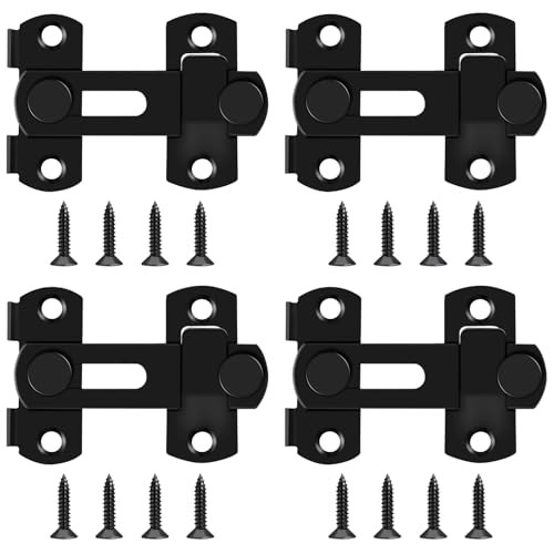 LUCKNIGHT Türriegel, Schwarz Flip Latch, Riegelschloss, Türverriegelung, Schiebeschloss, Schiebetür Schloss Klein, Türriegel Edelstahl für Innentüren, Fenster, Gärten, Badezimmer, Schrank, 4 Stück LUCKNIGHT Türriegel, Schwarz Flip Latch, Riegelschloss, Türverriegelung, Schiebeschloss, Schiebetür Schloss Klein, Türriegel Edelstahl für Innentüren, Fenster, Gärten, Badezimmer, Schrank, 4 Stück von LUCKNIGHT
