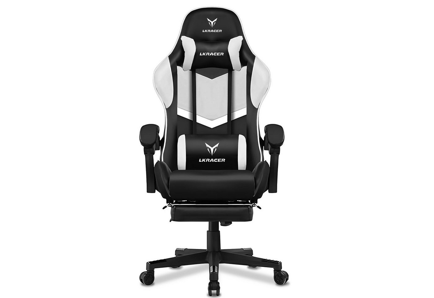 LUCKRACER Gaming-Stuhl Gaming Chair Bürostuhl Ergonomisch mit Lendenkissen Kopfkissen, Höhenverstellbarer Gamer Stuhl 150kg Belastbar, Fußstütze von LUCKRACER