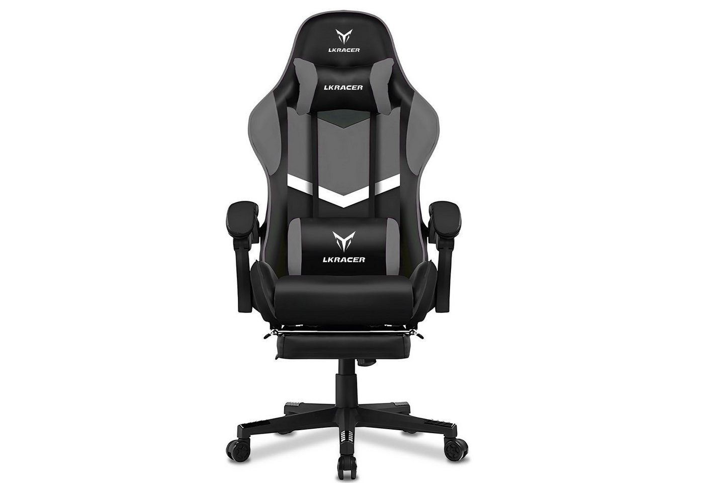 LUCKRACER Gaming-Stuhl Gaming Chair Bürostuhl Ergonomisch mit Lendenkissen Kopfkissen, Höhenverstellbarer Gamer Stuhl 150kg Belastbar, Fußstütze von LUCKRACER