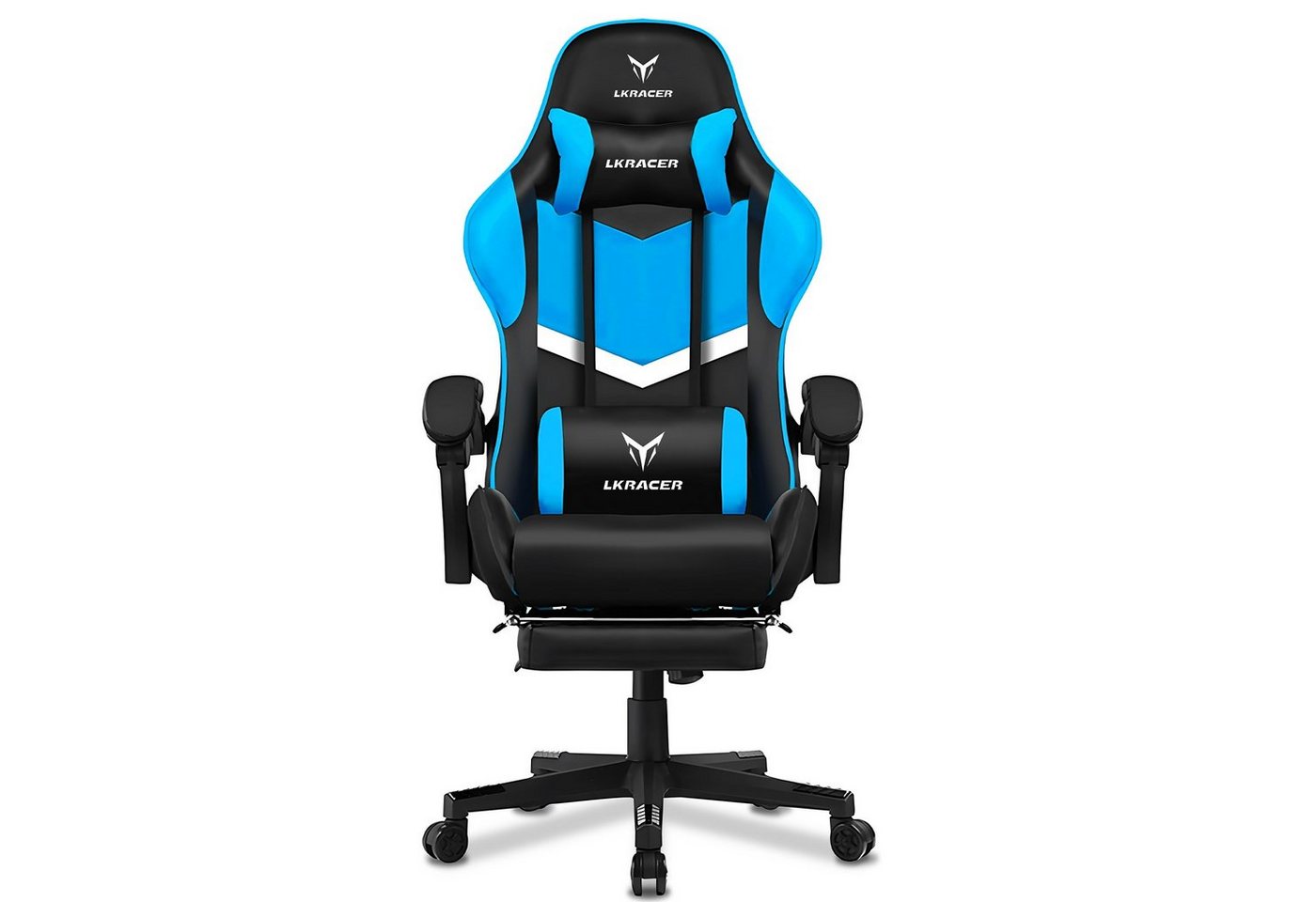 LUCKRACER Gaming-Stuhl Gaming Chair Bürostuhl Ergonomisch mit Lendenkissen Kopfkissen, Höhenverstellbarer Gamer Stuhl 150kg Belastbar, Fußstütze von LUCKRACER