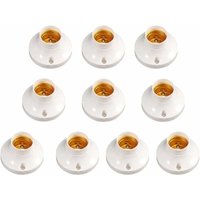 10 Stück E27 Lampenfassungen mit Schraubsockel, runde Lampenfassungen aus Kunststoff, weiß 10 Stück E27 Lampenfassungen mit Schraubsockel, runde Lampenfassungen aus Kunststoff, weiß von LUCKY-88