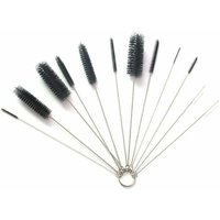 12-teiliges Reinigungsbürsten-Set für Tassen, Gläser, Babyflaschen, Strohhalme, Thermoskannen und verschiedene Behälter (10 schwarze + 2 weiße) von LUCKY-88