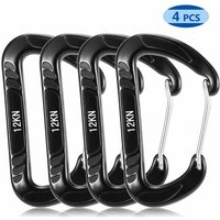 4-teiliger 12-kN-Drahtkarabiner, hakenfreier Stahlkarabiner, leichter Federclip, Hängematten-Schaukelklemme, Ausrüstung – Drahtgitter 4-teiliger 12-kN-Drahtkarabiner, hakenfreier Stahlkarabiner, leichter Federclip, Hängematten-Schaukelklemme, Ausrüstung – Drahtgitter von LUCKY-88