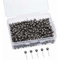 400 Stück Reißzwecken mit 1/8-Zoll-Kopf und Stahlspitze (retro-metallic schwarz) von LUCKY-88