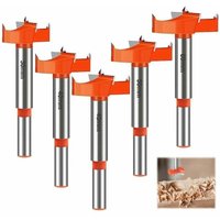 5-teiliges Holzbohrer-Set, 30/40/45/50/60 mm Hartmetall-Holzfräser, Rundschaftbohrer, Bohrer zum Dekorieren von Schubladen, Möbeln und für 5-teiliges Holzbohrer-Set, 30/40/45/50/60 mm Hartmetall-Holzfräser, Rundschaftbohrer, Bohrer zum Dekorieren von Schubladen, Möbeln und für von LUCKY-88