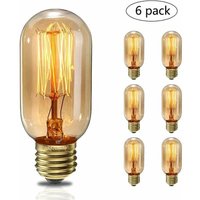 6er-Pack Vintage-Edison-Glühbirnen, 40 W, warmweißes Licht, E27 T45, 220 V 6er-Pack Vintage-Edison-Glühbirnen, 40 W, warmweißes Licht, E27 T45, 220 V von LUCKY-88