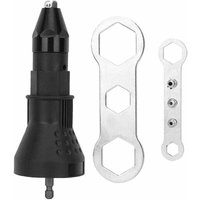 Elektrische Nietpistole, professioneller Nietpistolen-Adapter für Akku-Bohrmaschinen, Nietpistolen-Muttern-Set für Nieten (Schwarz) von LUCKY-88